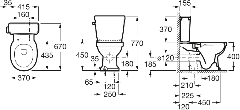 Чаша для унитаза-компакта Roca Carmen 3420A7000 - 2