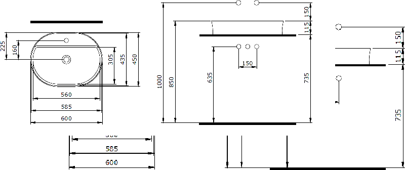 Тумба с раковиной STWORKI Берген 80 серая с темной столешницей, Bocchi Slim Line 1600-001-0126 568177 - 9