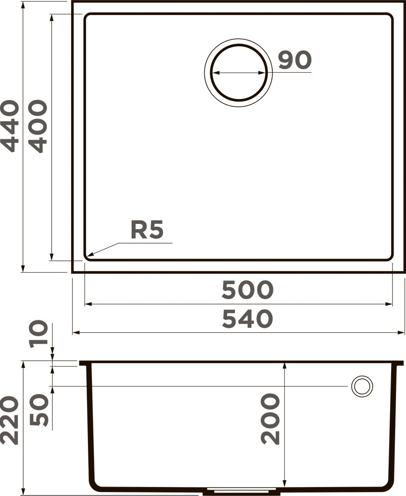 Мойка кухонная Omoikiri Bosen 54-U-GR leningrad grey 4993539 - 1