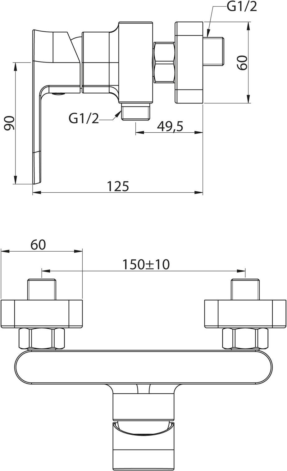 Смеситель BelBagno Terra TER ESDM CRM для душа TER-ESDM-CRM - 1