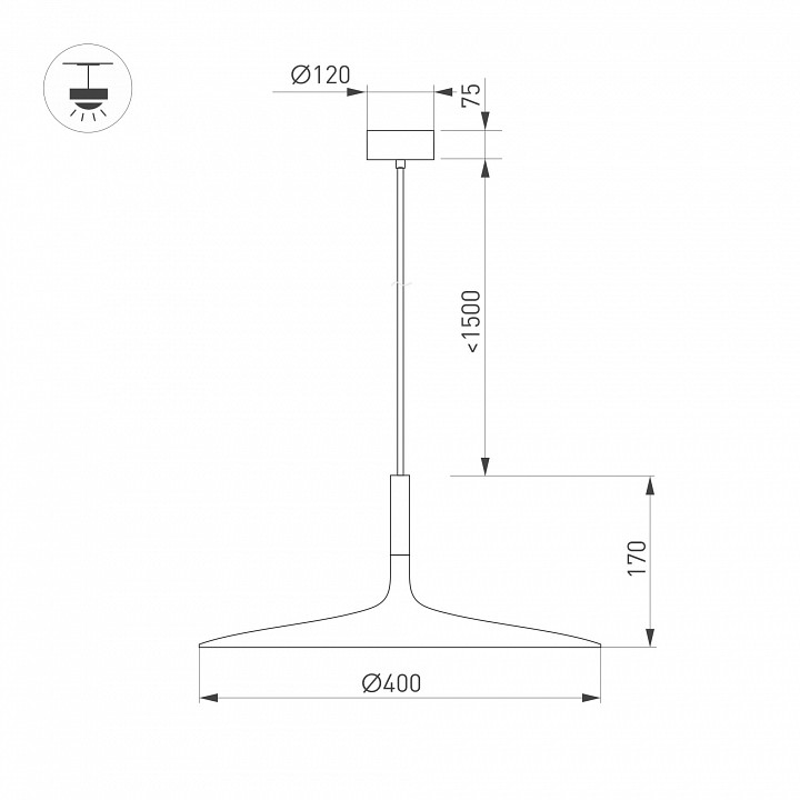 Подвесной светодиодный светильник Arlight SP-Fiore-R400-13W Warm3000 036000 - 4