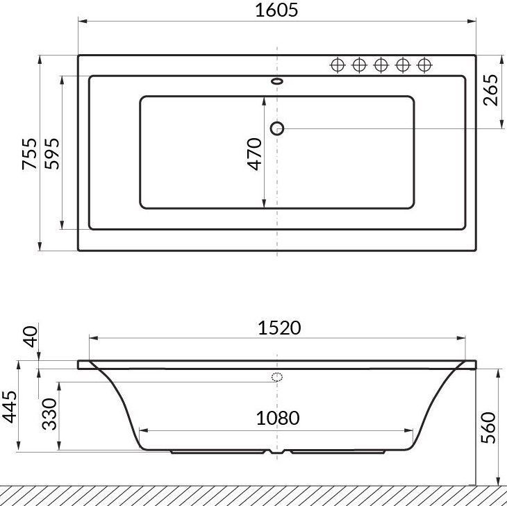 Ванна EXCELLENT Pryzmat 160x75 WAEX.PRY16WH - 1