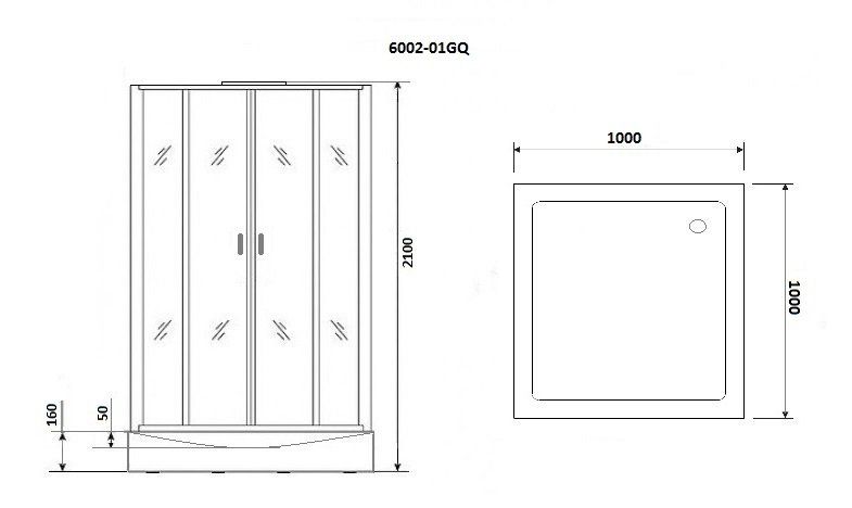 Душевая кабина Niagara Premium NG-6002-01GQ 100х100х210 60020114GQ - 2