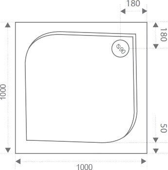 Поддон для душа Good Door Квадро 100x100 с ножками и экраном - 4