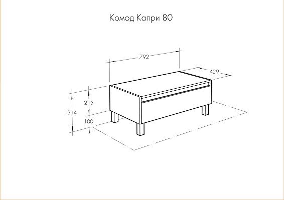 Комплект мебели Aquaton Капри 80 белый-темное дерево - 16