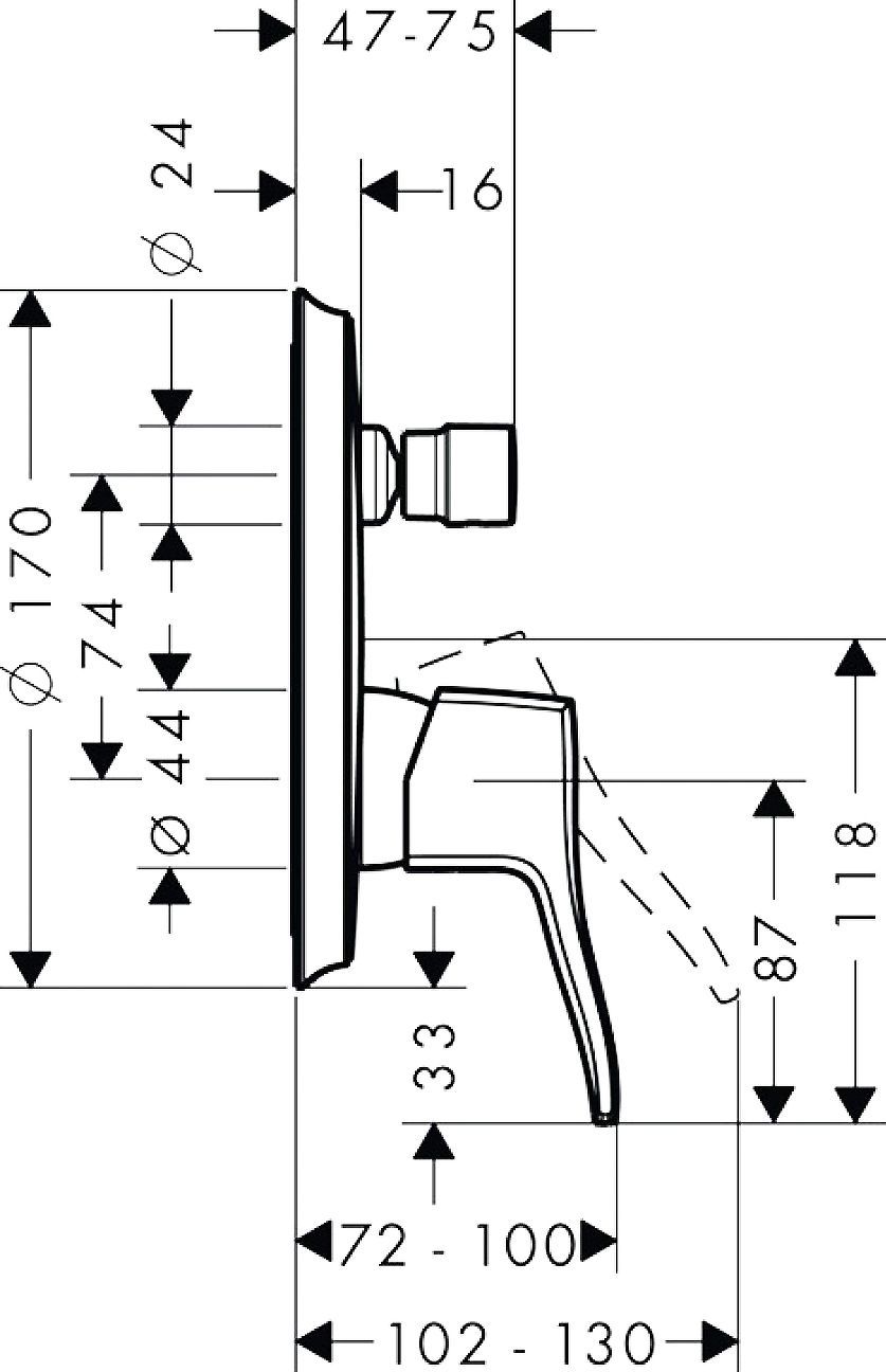 Смеситель Hansgrohe Metris Classic 31485000 для ванны с душем - 1