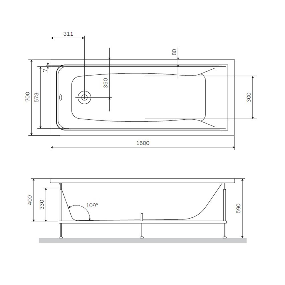 Каркас для ванны AM.PM Gem 160x70 W90A-160-070W-R - 2