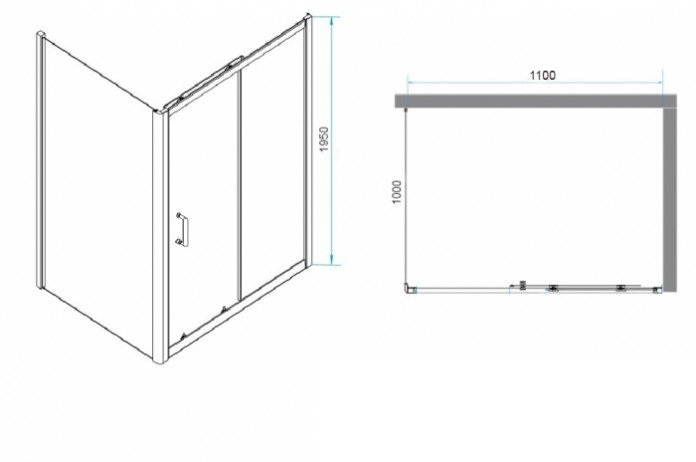 Душевой уголок RGW Passage PA-74-1 110x100 профиль хром стекло прозрачное 4108741110-11 - 2