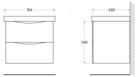 Тумба под раковину Belbagno Marino-Cer 80х50 Rovere Nature Grigio  MARINO-CER-800-2C-SO-RNG-P - 1