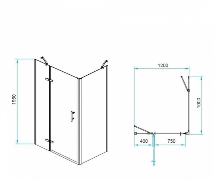 Душевой уголок RGW Passage PA-77B L 120x100 профиль черный стекло прозрачное 41087720-084L - 2