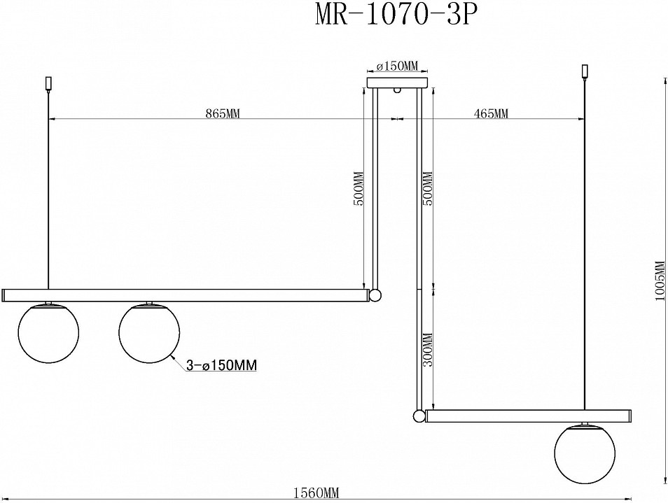 Светильник на штанге MyFar Jenifer MR1070-3P - 2