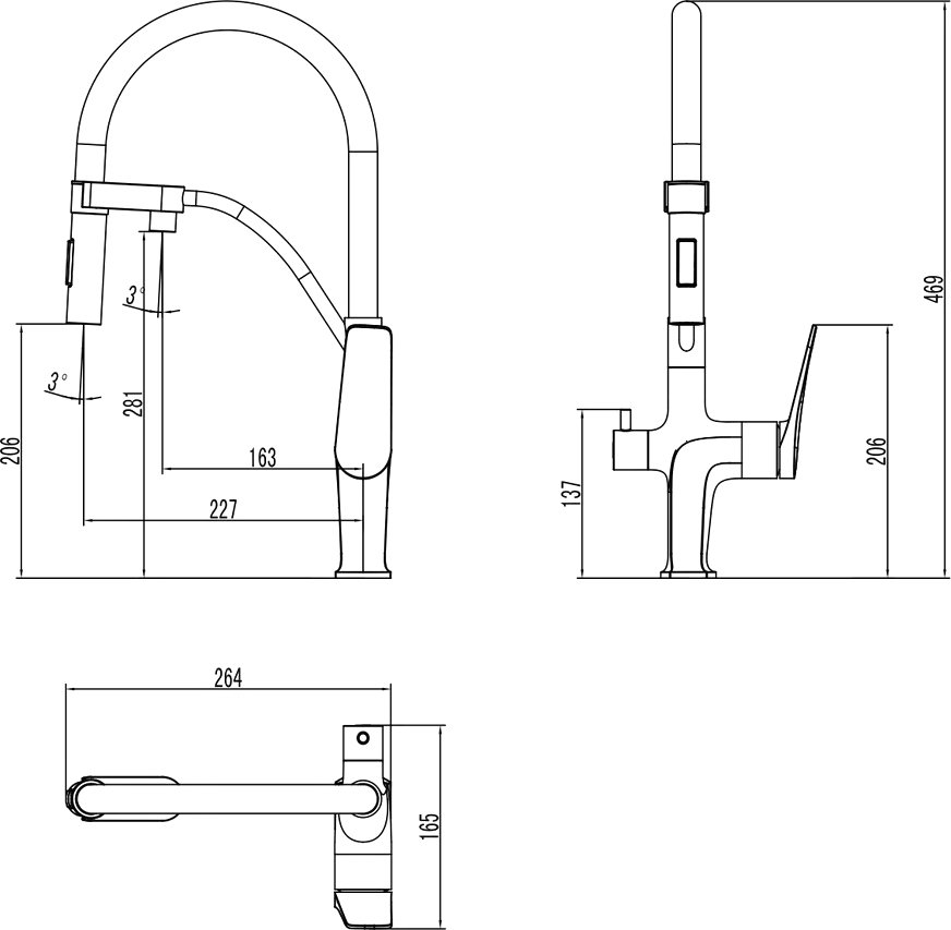 Смеситель для кухни Lemark Comfort LM3074C-Gray - 1