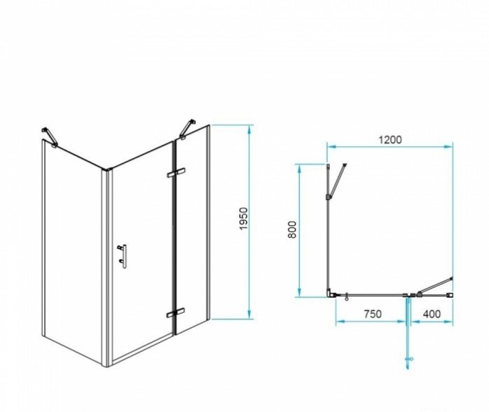 Душевой уголок RGW Passage PA-77-1B R 120x80 профиль черный стекло прозрачное 410877128-084R - 2