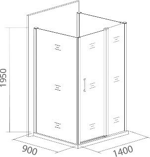 Душевой уголок Good Door Antares WTW+SP+SP 140х90х90х195 см - 3