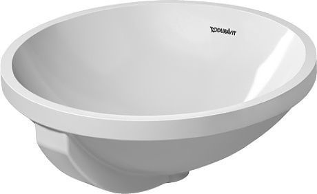 Duravit Architec Раковина встр., для встраивания снизу, с перел., без площадки под смес., глазуровка снизу,включая крепление под столешницу, Ø 400мм, 0468400000 - 0