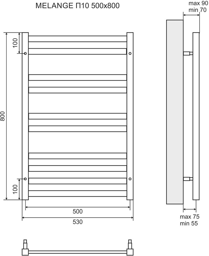 Полотенцесушитель водяной Lemark Melange П10 50x80 LM49810 - 3