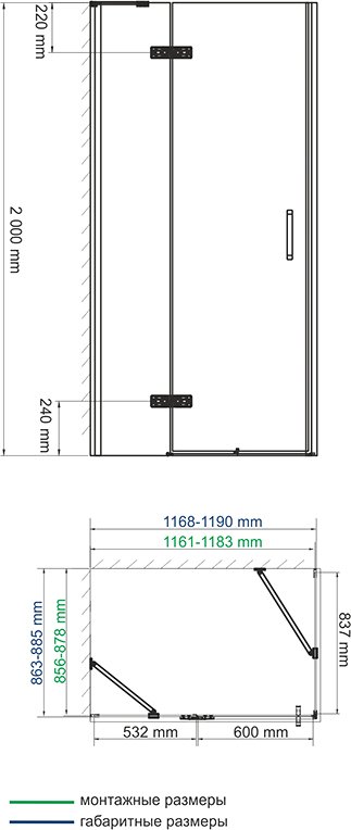 Душевой уголок Wasserkraft Aller 10H07L 120x90 см - 3