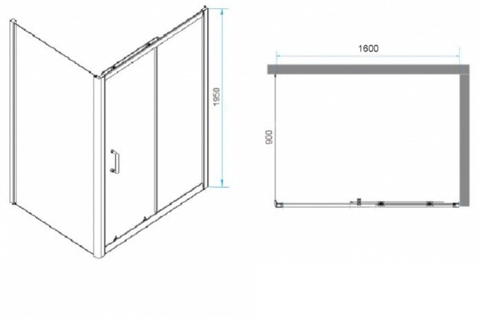 Душевой уголок RGW Passage PA-74 160x80 профиль хром стекло прозрачное 410874168-11 - 2