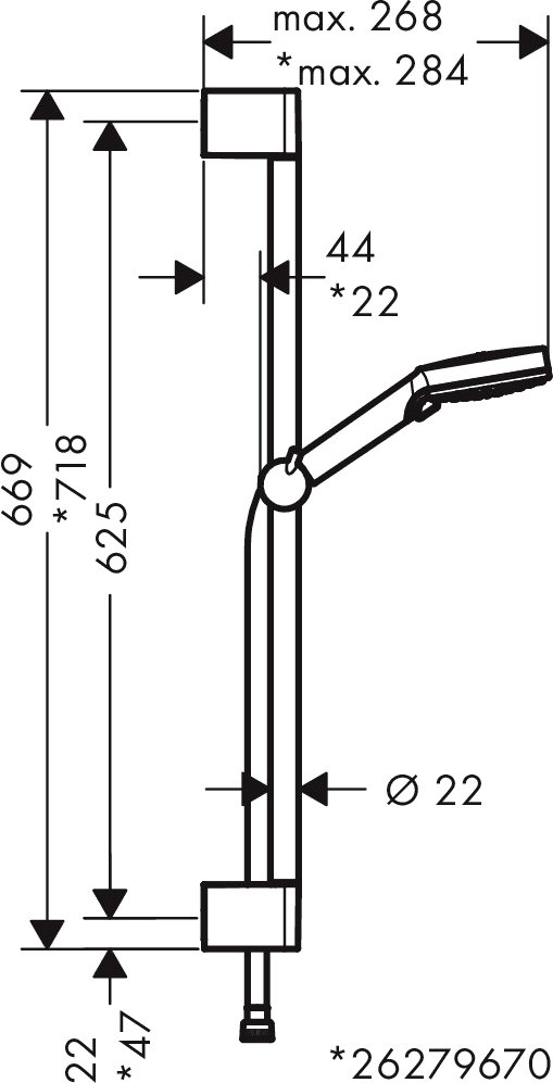 Душевой гарнитур Hansgrohe Vernis Blend 26279000 хром - 2