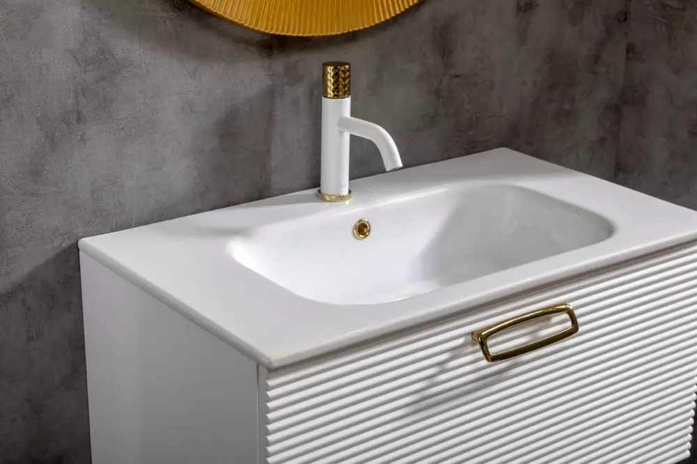 Тумба под раковину Armadi Art Vallessi Avangarde Linea 100 белый - золото 842-100-WG - 2