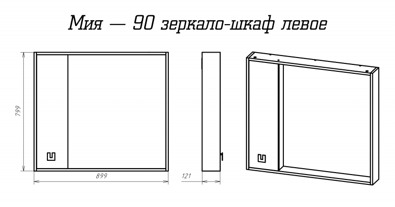 Зеркало Misty Мия 90 L П-Ми03090-01Л - 1