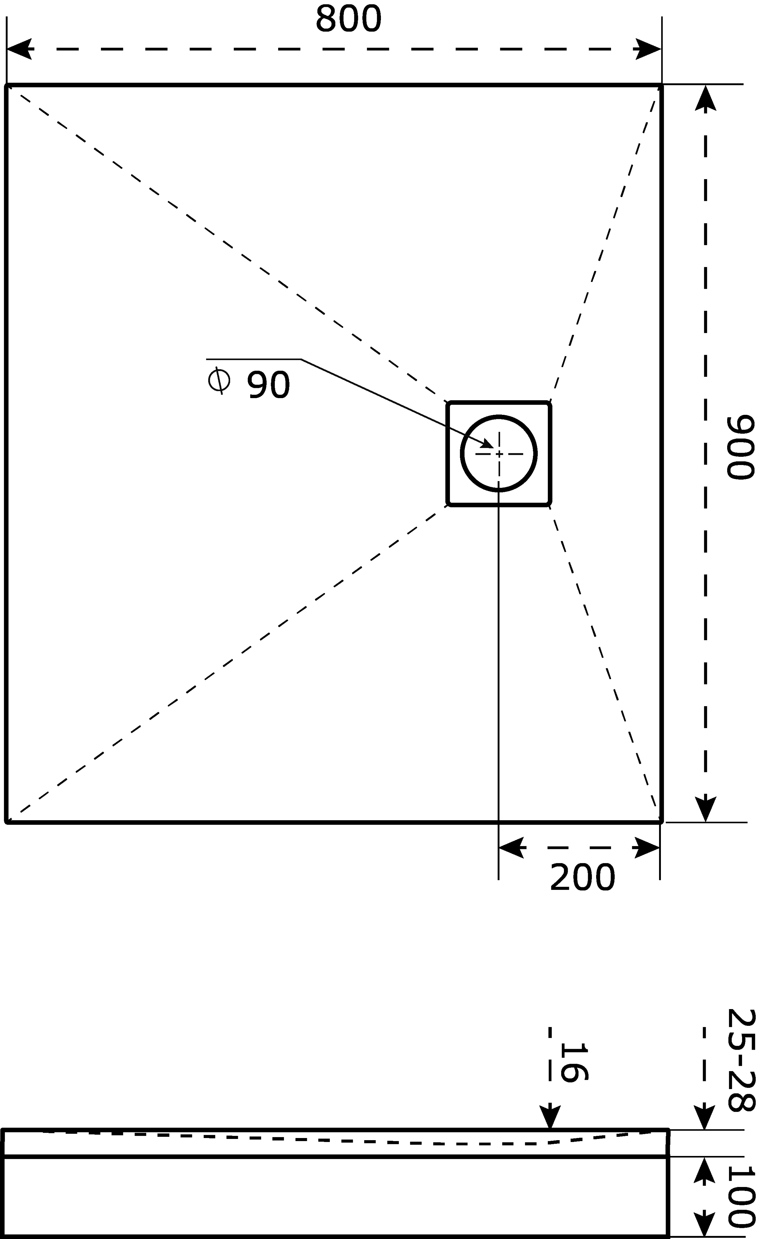 Поддон для душа Good Door Essentia 80x90, с сифоном, черный ЛП00221 - 3