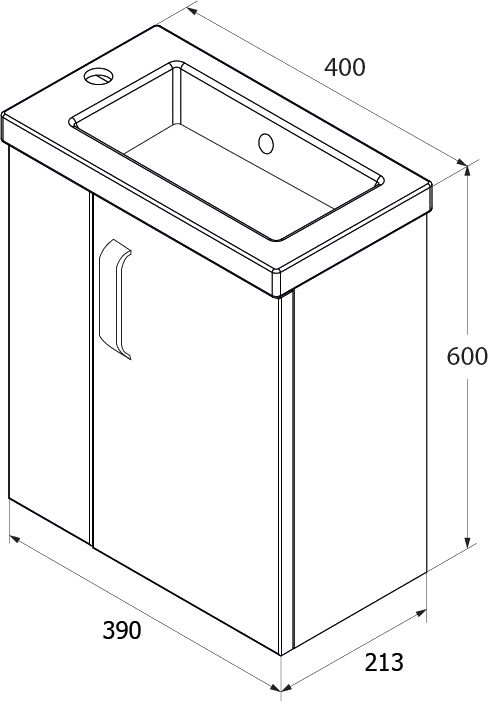 Тумба с раковиной Iddis Torr 40 R, подвесная, белая TOR40W1i95K - 7