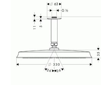 Верхний душ Hansgrohe   27406820 - 1