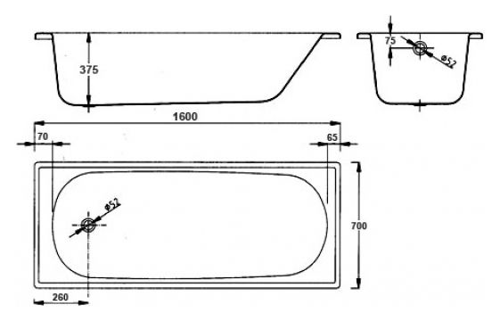 Стальная ванна BLB Europa 160x70 B60ESLS - 5