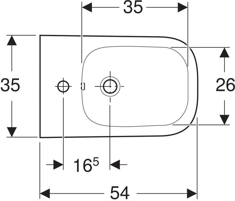 500.209.01.1 GEBERIT биде подвесное SMYLE Square /54х35/(белый) - 5