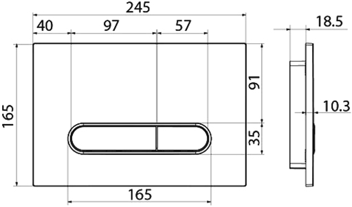 Кнопка смыва IDDIS Unifix черная матовая UNI71MBi77 - 2