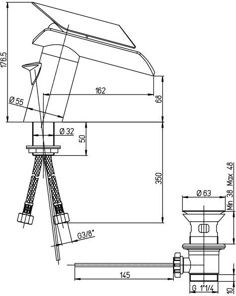 Смеситель для раковины Paini Morgana 73PW211VR - 3