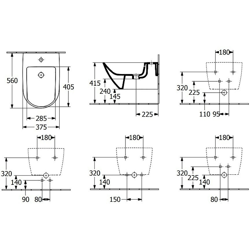 Подвесное биде Villeroy&Boch Subway 3.0 белый 44700001 - 1