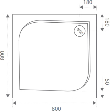 Поддон для душа Good Door Квадро 80x80 с ножками и экраном - 4