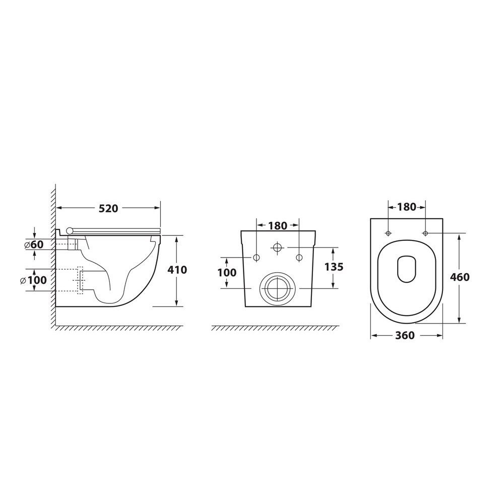 Унитаз подвесной Owl Eld Cirkel-H 52 см, безободковый OWLT190101 - 6