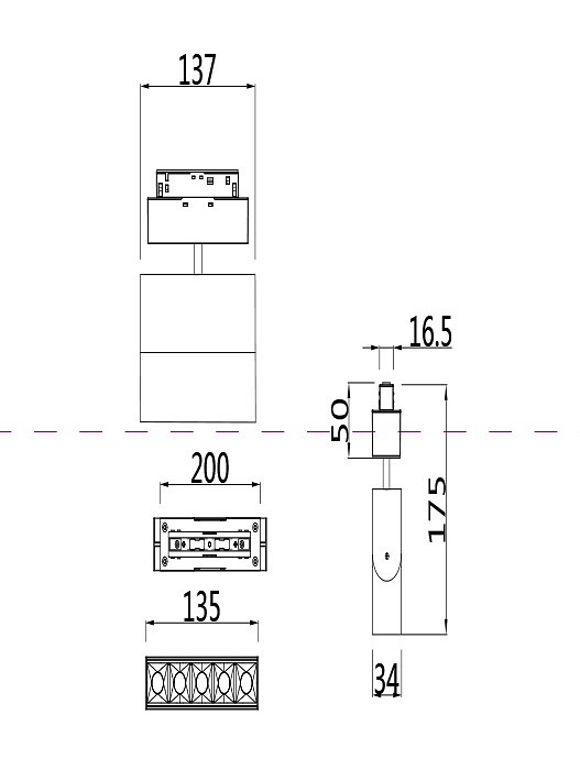 Трековый светодиодный светильник для магнитного шинопровода Maytoni Track lamps TR015-2-10W4K-B - 1