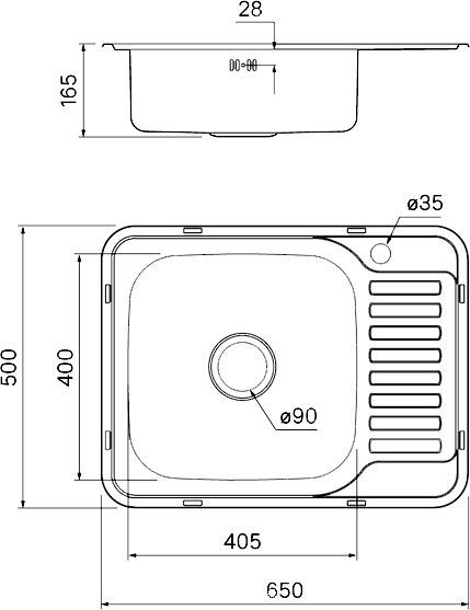 Мойка кухонная Iddis Basic BAS65SLi77 - 3