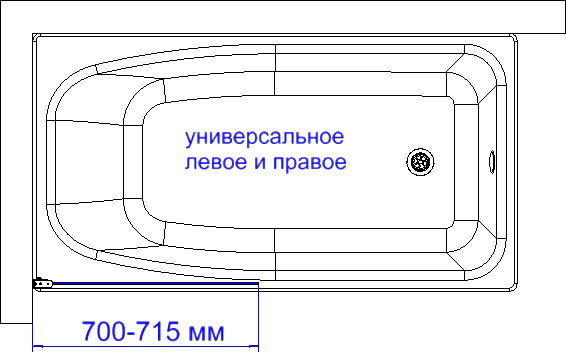 Шторка на ванну DIWO Коломна 4GW006 распашная, 70x150 - 4