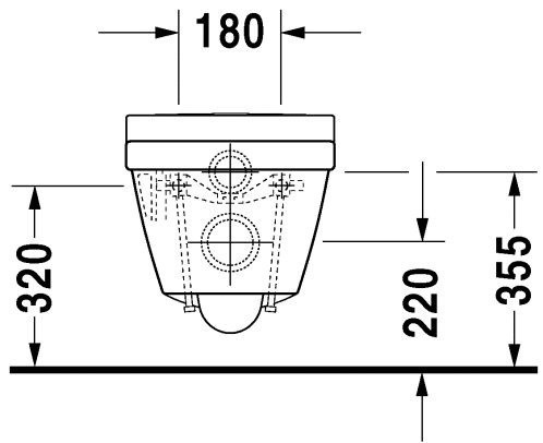 Чаша для подвесного унитаза Duravit 2nd Floor белый, без сиденья  2220090000 - 3