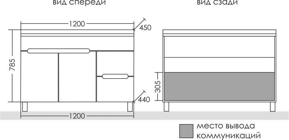 Тумба с раковиной напольная Санта Лондон 120 белый - 8