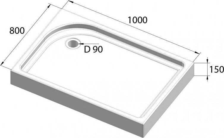 Поддон для душа BelBagno Tray 100х80 L TRAY-BB-AH-100/80-15-W-L - 5