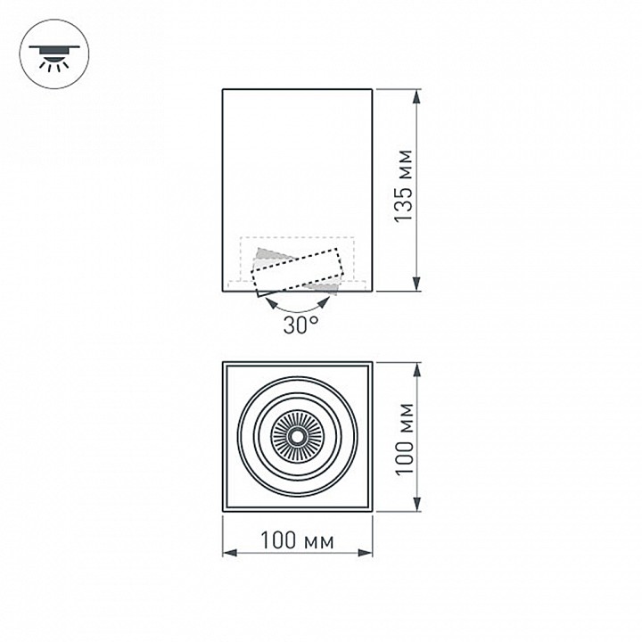 Потолочный светодиодный светильник Arlight SP-Cubus-S100x100-11W Day4000 023078(2) - 4