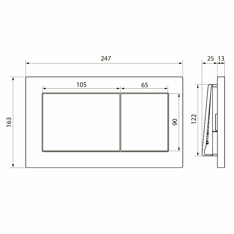 Кнопка смыва Point Ника черная матовая PN44081BM - 2