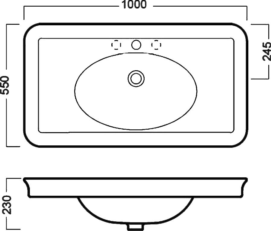 Раковина Hatria Dolcevita 100 см Y0F001 - 15