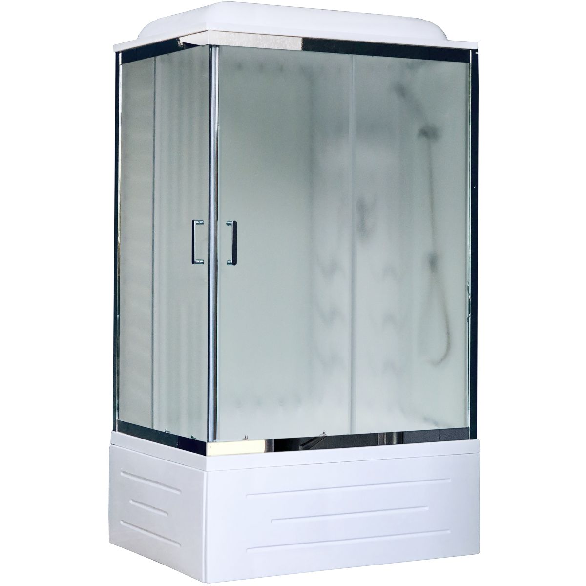 Душевая кабина Royal Bath 120х80 R профиль хром стекло матовое с гидромассажем RB8120BP3-WC-CH-R - 0