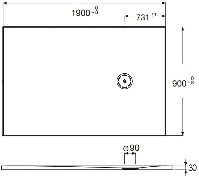 Поддон для душа Jacob Delafon Singulier 190х90 серый  E67030-NAD - 3