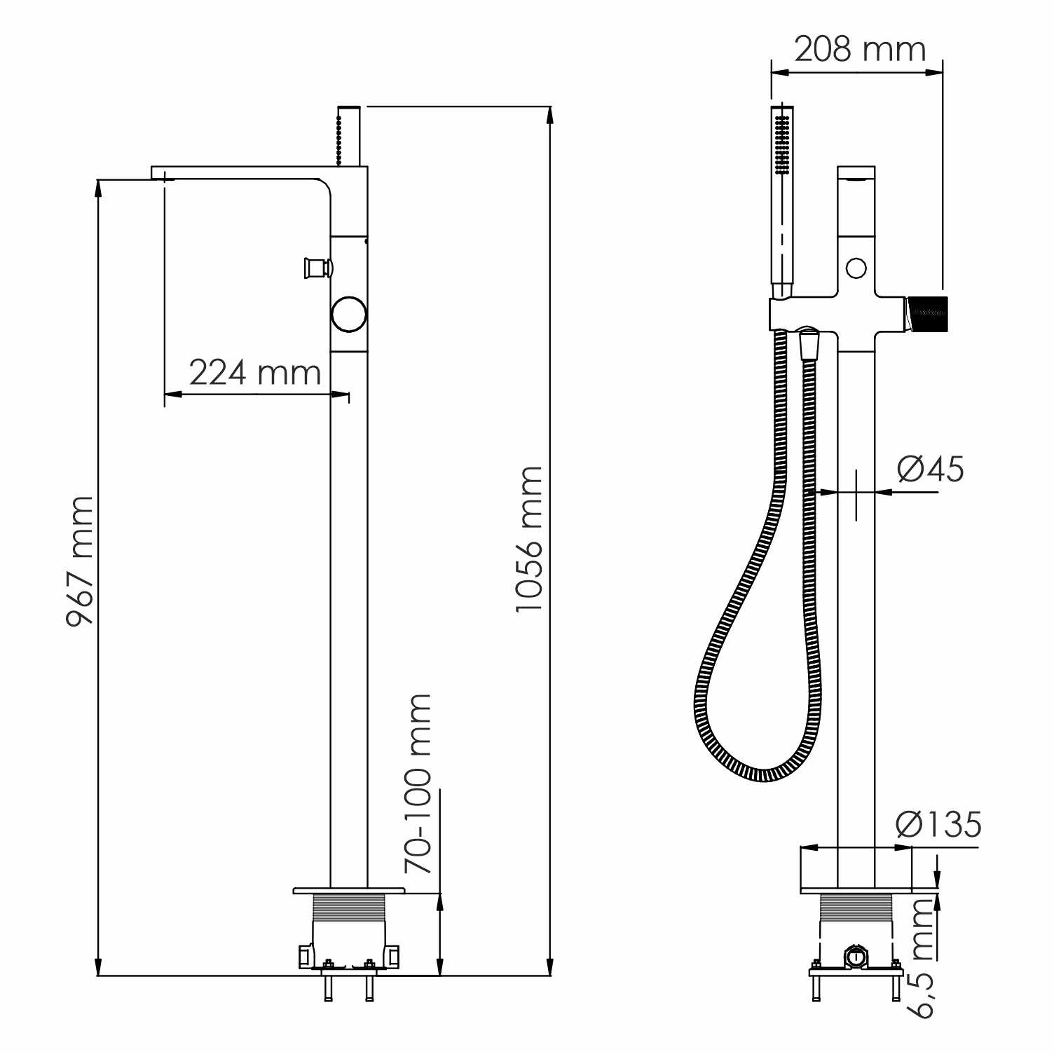 Schunter 8221 Смеситель напольный для ванны - 2