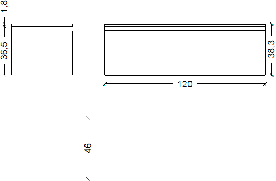 Тумба Armadi Art Flat Valessi Uno-S 120 подвесная темное дерево 897-120-D - 1