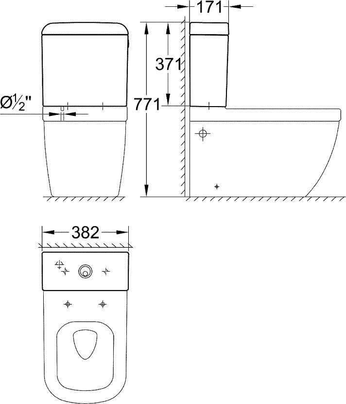 Чаша для унитаза-компакта Grohe Euro Ceramic 3933800H - 6