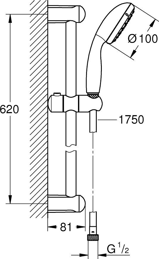 Душевой гарнитур Grohe Tempesta New 27853001 - 1